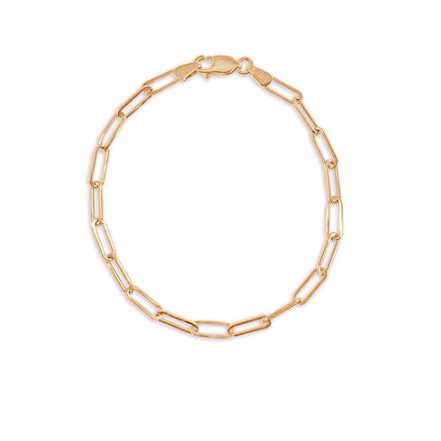 14k Gold Paperclip Link Bracelet - 2