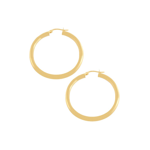 14k Gold Tube Hoop Earrings - 1