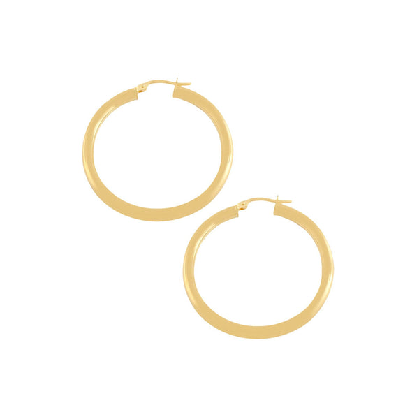 14k Gold Tube Hoop Earrings - 1