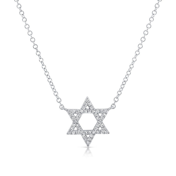 14k Gold & Diamond Star of David Pendant - 0.10ct - 1
