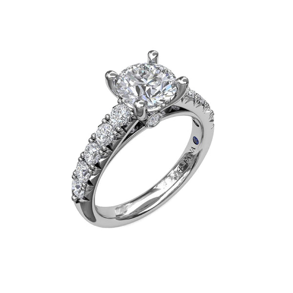Handset French Pave Diamond Engagement Ring - 2