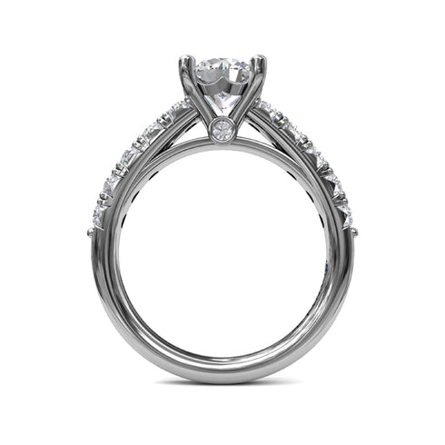 Handset French Pave Diamond Engagement Ring - 3