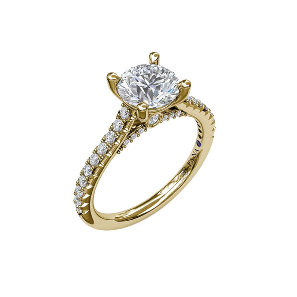 Classic Diamond Engagement Ring with Beautiful Side Detail - 2