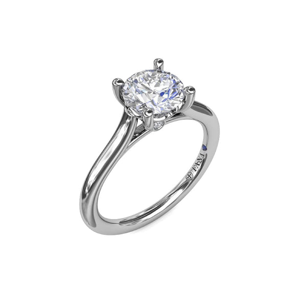 Classic Round Diamond Solitaire Engagement Ring With Cathedral Setting - 2
