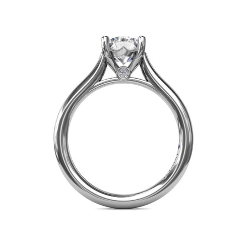 Classic Round Diamond Solitaire Engagement Ring With Cathedral Setting - 3