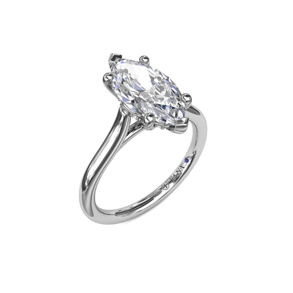Sparkling Marquise Solitaire Diamond Engagement Ring - 2