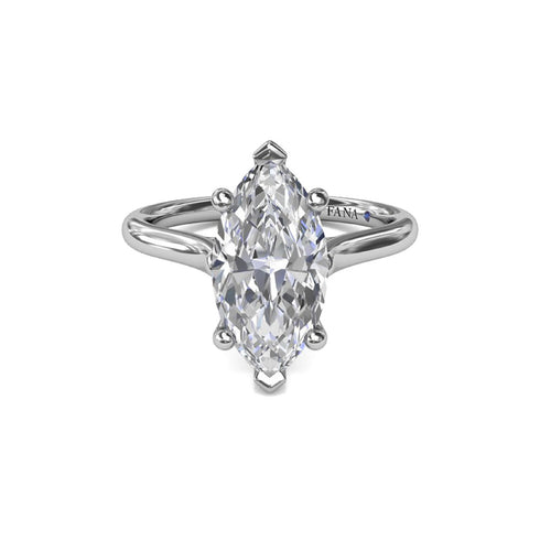 Sparkling Marquise Solitaire Diamond Engagement Ring - 4