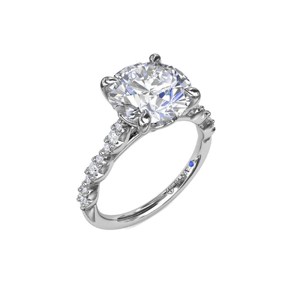 Petite Pave Diamond Engagement Ring - 1