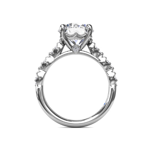 Petite Pave Diamond Engagement Ring - 2