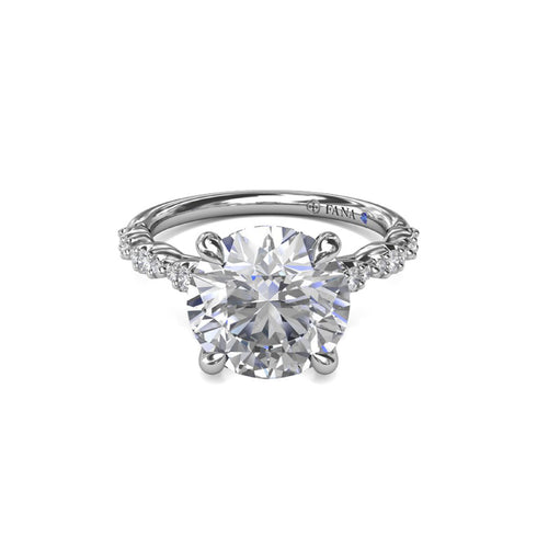 Petite Pave Diamond Engagement Ring - 3