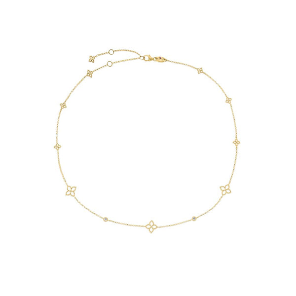 Principessa Diamond and Flower Station Necklace - 2