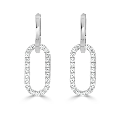 18K Gold & Diamond Link Earrings - 1.08ct - 2