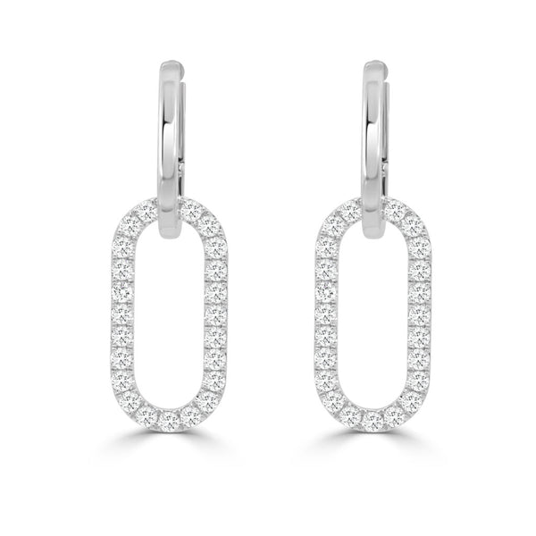 18K Gold & Diamond Link Earrings - 1.08ct - 2