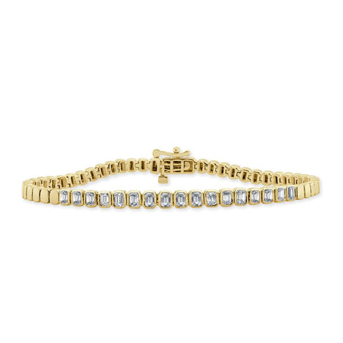 14K Gold & Emerald-Cut Diamond Bracelet - 1.64ct - 1