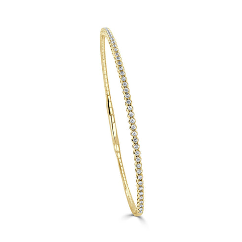 14k Gold & Diamond Flexible Bangle - 0.50ct - 2