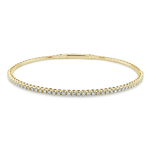 14k Gold & Diamond Flexible Bangle - 0.50ct - 3