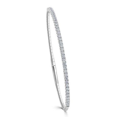 14k Gold & Diamond Flexible Bangle - 0.95ct - 1