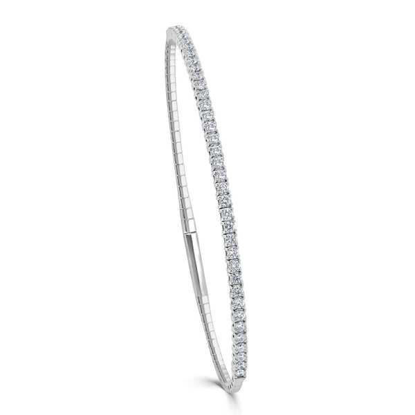 14k Gold & Diamond Flexible Bangle - 0.95ct - 1