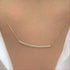 14k Gold & Diamond Curved Bar Necklace - 0.27ct - 2
