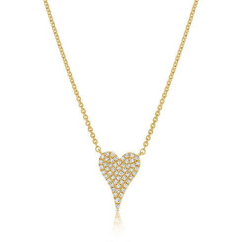 14k Gold & Diamond Heart Necklace-0.14 ct. - 2