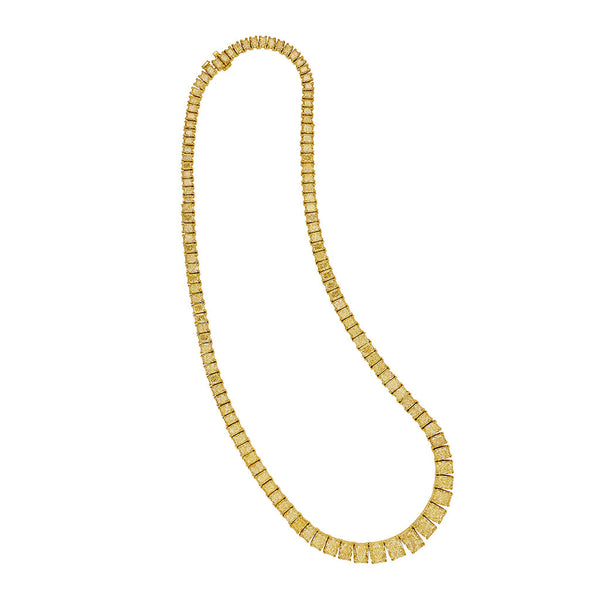 18K Yellow Gold Fancy Light Yellow Diamond Riviera Necklace