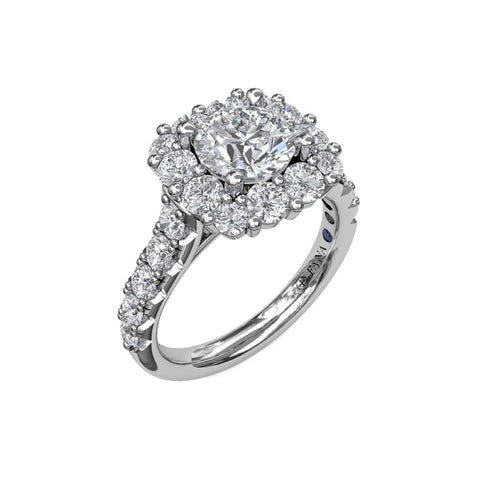 Chunky Diamond Cushion Halo Engagement Ring - 2