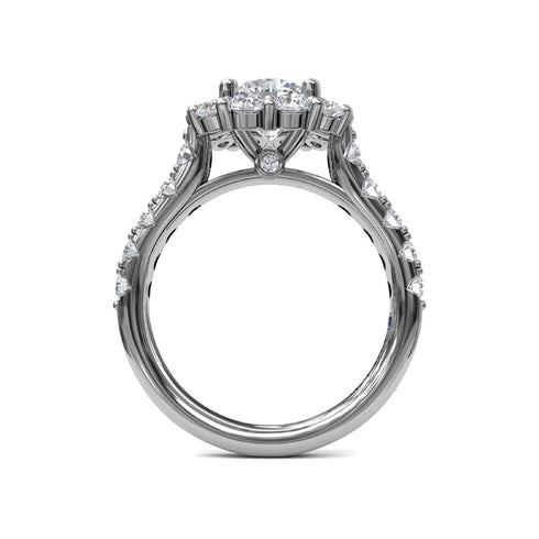 Chunky Diamond Cushion Halo Engagement Ring - 3