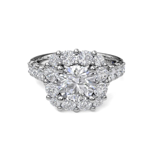 Chunky Diamond Cushion Halo Engagement Ring - 4