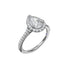 Delicate Pear Shaped Halo And Pave Band Engagement Ring - 2