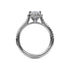 Delicate Pear Shaped Halo And Pave Band Engagement Ring - 3