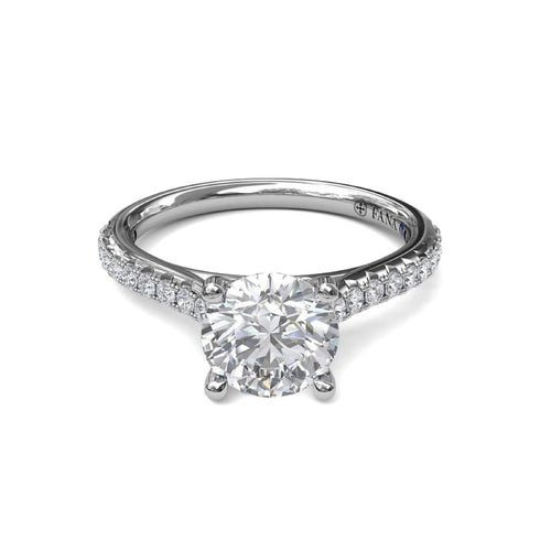 Delicate Classic Engagement Ring with Delicate Side Detail - 4