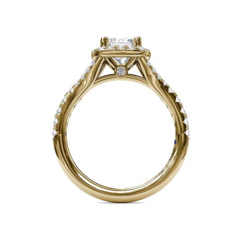 Classic Diamond Halo Engagement Ring with a Subtle Split Band - 3