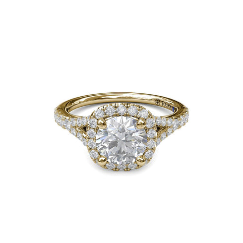 Classic Diamond Halo Engagement Ring with a Subtle Split Band - 4