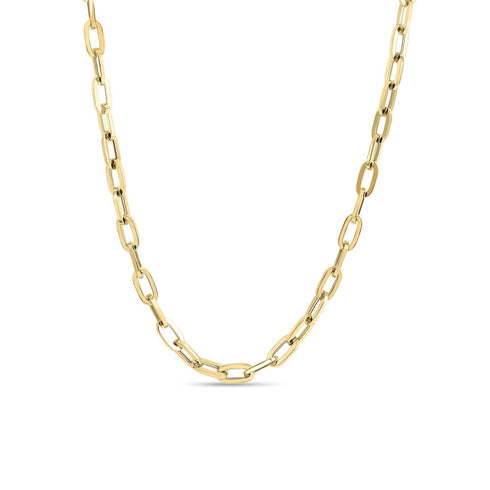 Designer Gold Heavy Gauge Paperclip Link Chain Necklace - 2