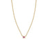 14k Emerald Cut Pink Sapphire Bezel XS Curb Chain Necklace - 2