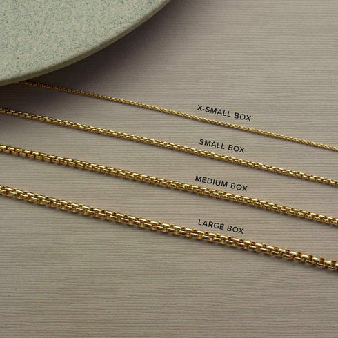 14k Gold Extra Small Box Chain Necklace - 3
