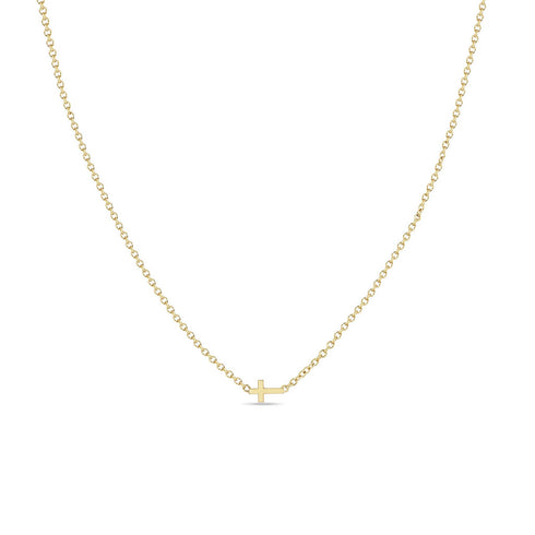 14k Itty Bitty Cross Necklace - 2