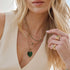 14k Single Large Malachite Heart with Diamond Bail Charm Pendant - 3