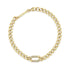 14k Pavé Diamond Oval Link Medium Curb Chain Bracelet - 2