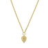 14k Mixed Cut Diamond Brushed Gold Shield Pendant Necklace - 2