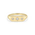 14k Graduated Star Set Diamonds Elongated Hexagon Signet Ring - 2