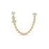 14k Mixed Cut Diamond Double Stud Bead Chain Earring - 2