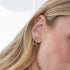14k Mixed Cut Diamond Double Stud Bead Chain Earring - 3