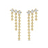 14k Prong Diamond & Bead Chain Waterfall Earrings - 2