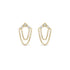 14k Princess & Baguette Diamond Arrow Chain Drop Earrings - 2