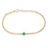 14k Prong Emerald Quad Box Chain Bracelet - 2