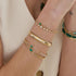 14k Prong Emerald Quad Box Chain Bracelet - 3