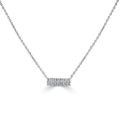 14k Gold & Diamond Bar Necklace - 0.21ct - 2