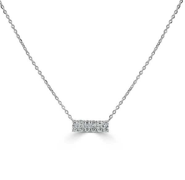 14k Gold & Diamond Bar Necklace - 0.21ct - 2