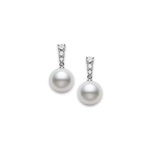 Morning Dew White South Sea Cultured Pearl Earrings in 18K White Gold - 1